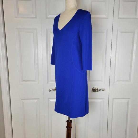 Ann Taylor Royal Blue Body Con Sweater Dress SZ M - Picture 7 of 16